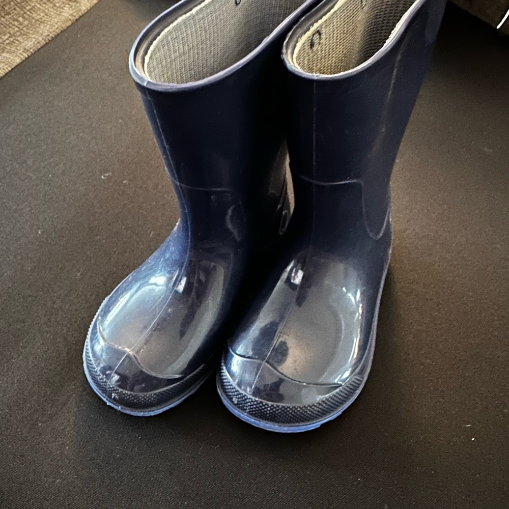 Kids Navy Blue Rain Boots